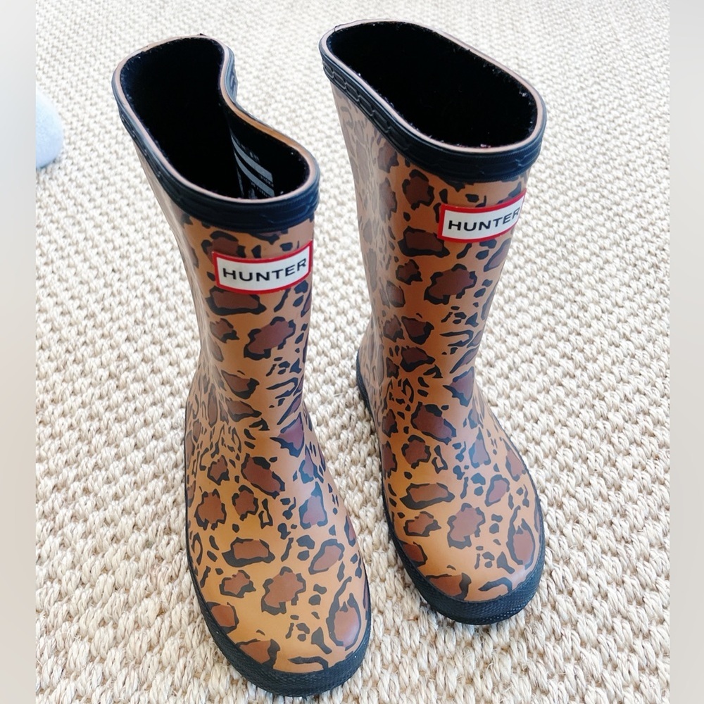 Hunter Kids Leopard-Print Rain Boots - Hunter unisex-child Original Leopard 10 - Picture 2 of 7
